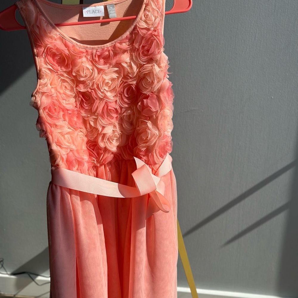 The Children's Place Orange Pink Sundress Sleeveless Scoop Neck